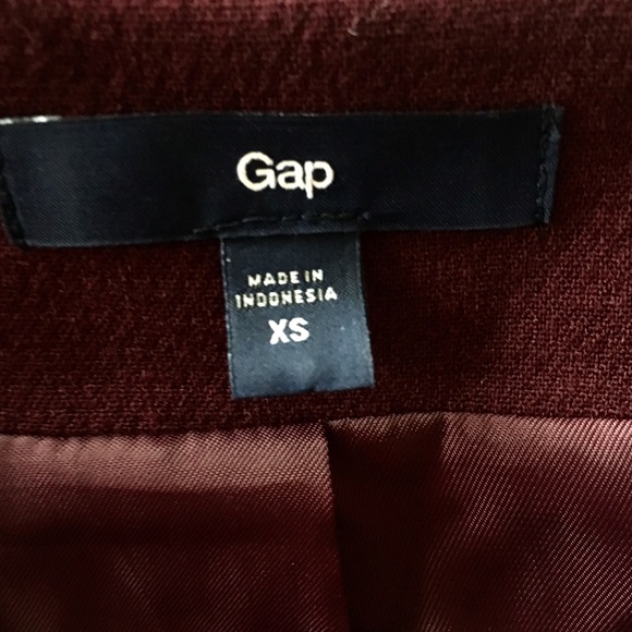 GAP Structured Button Up BLAZER Jacket Burgundy - Picture 5 of 6